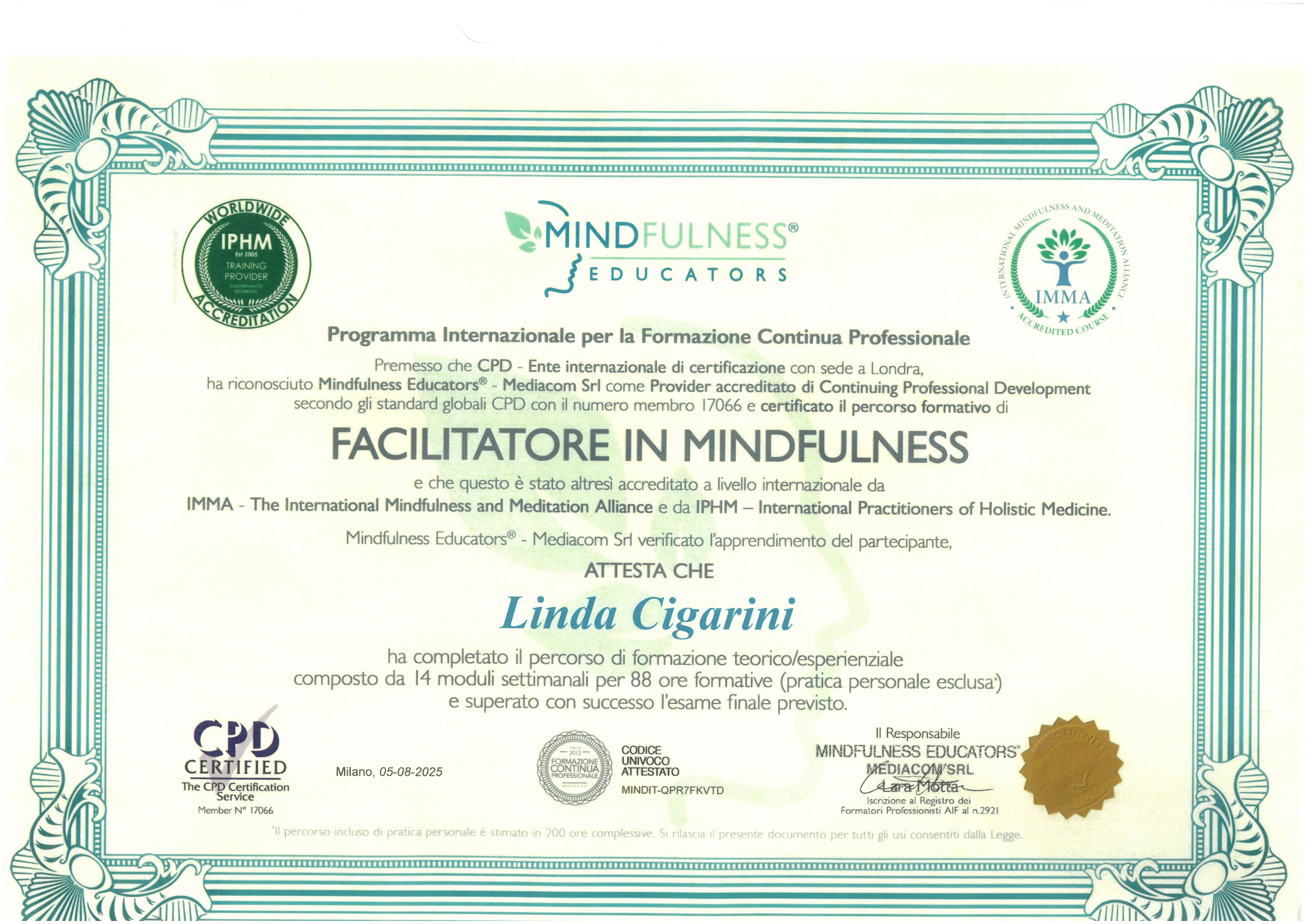 Facilitatore in Mindfulness