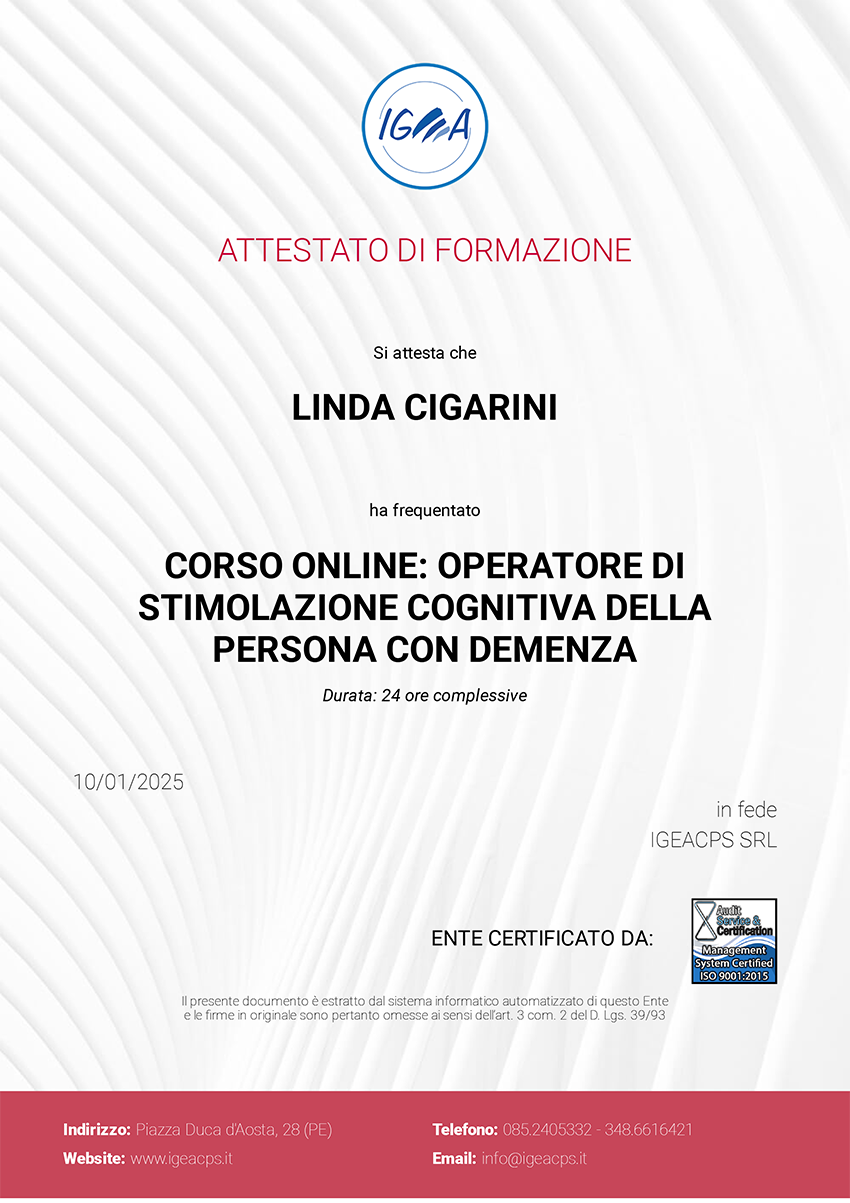 Operatore di stimolazione cognitiva
